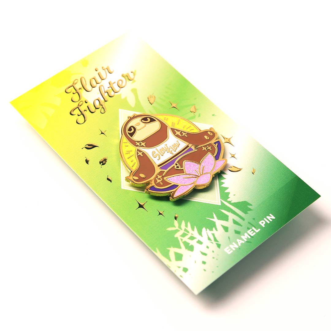 Slow Flow Yoga Meditation Sloth Enamel Pin