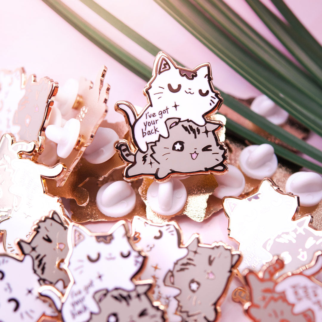 I've Got Your Back (Munchkin Cats) Enamel Pin