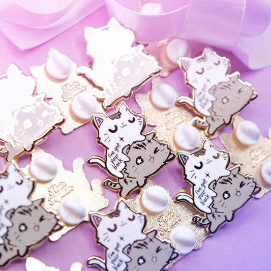 I've Got Your Back (Munchkin Cats) Enamel Pin
