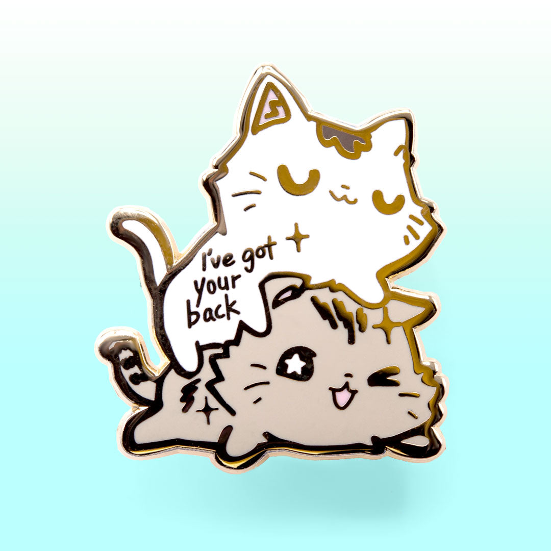 I've Got Your Back (Munchkin Cats) Enamel Pin