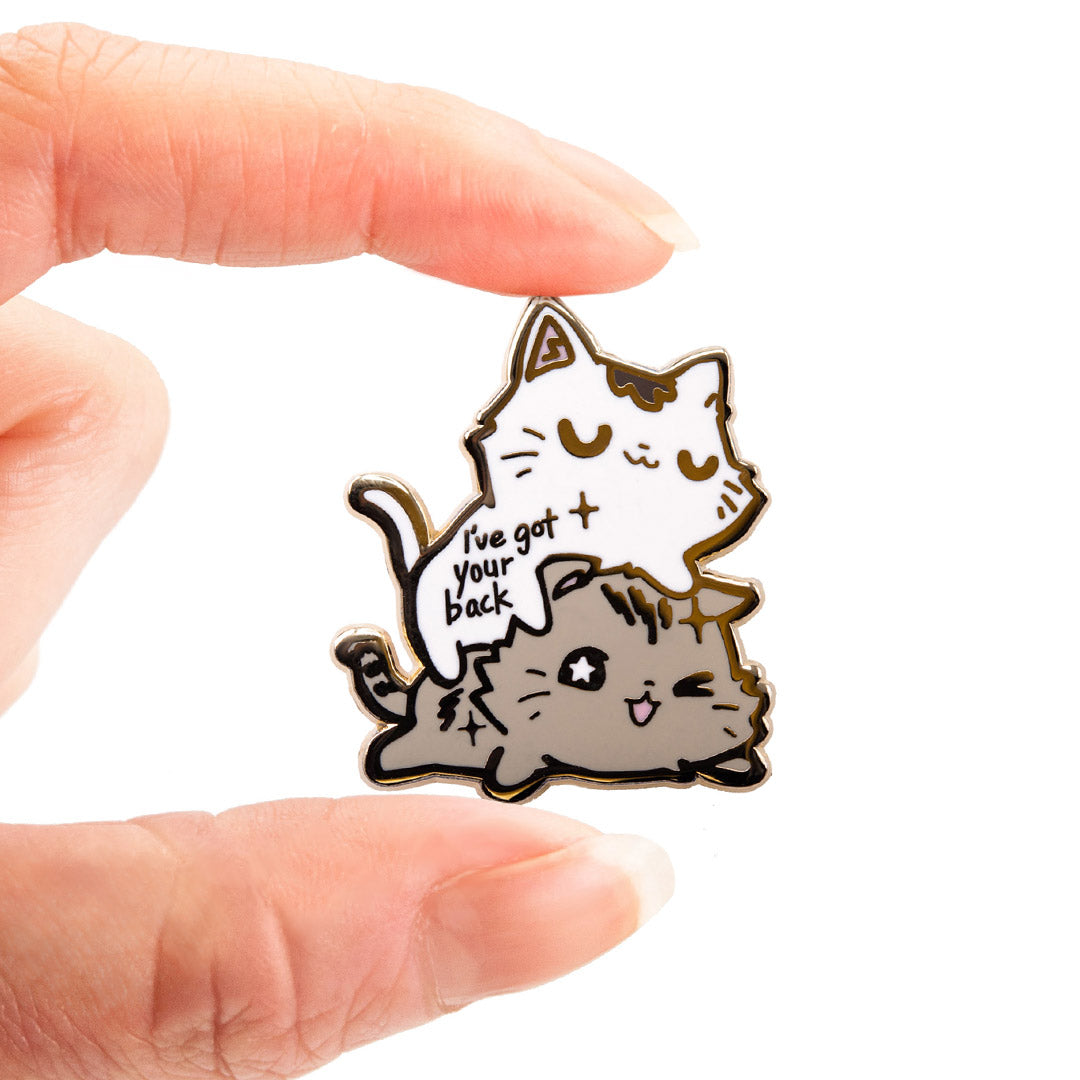 I've Got Your Back (Munchkin Cats) Enamel Pin
