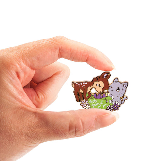 Deerly Fawn'd of You Cat Enamel Pin