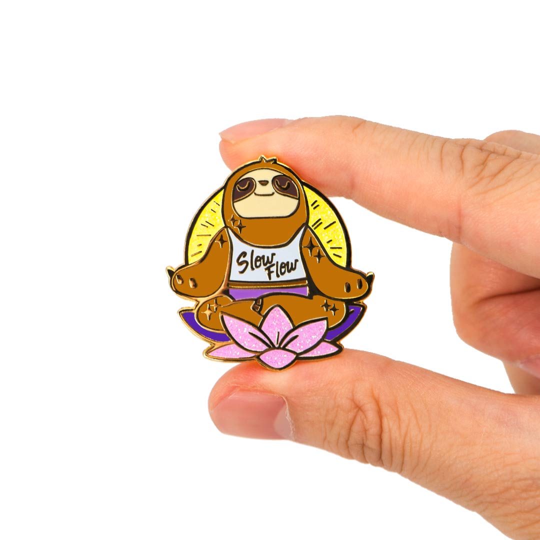 Slow Flow Yoga Meditation Sloth Enamel Pin