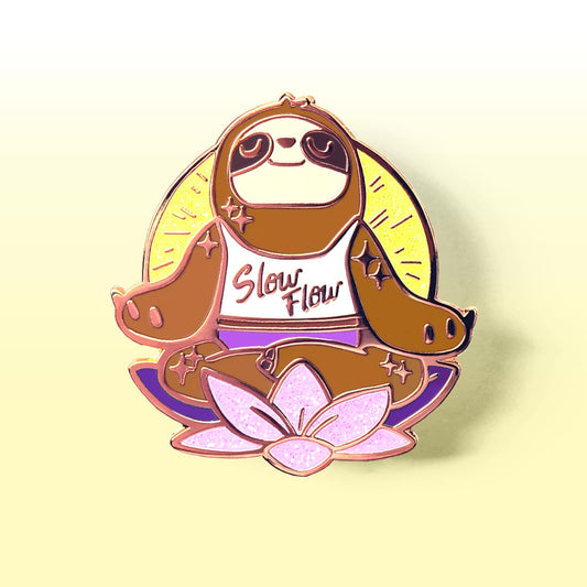 Slow Flow Yoga Meditation Sloth Enamel Pin